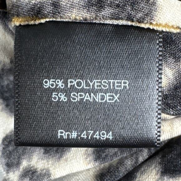 Norma Kamali Animal Print Faux Wrap Dress Flattering Stretch Size M Designer - Picture 10 of 11